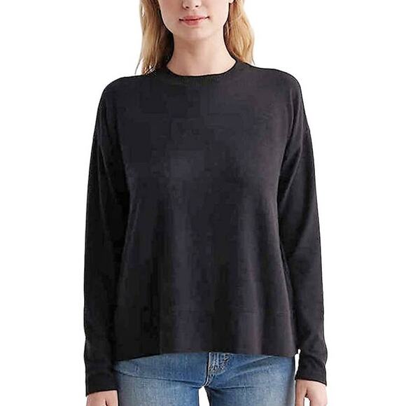 Lucky Brand Sweaters - LUCKY BRAND Women's Black Thin Long Sleeve Pullover Sweater ~ Size LARGE